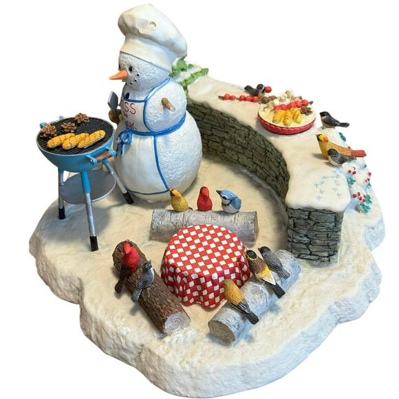 Lenox, Lynn Bywaters Snowman Collection | Replacements, Ltd Lenox by Lynn Bywaters Kiss The Cook Snowman Figurine Christmas BBQ Grill Chef